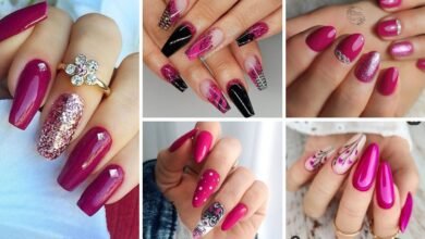 60+ Beautiful Dark Pink Nail Designs 2023